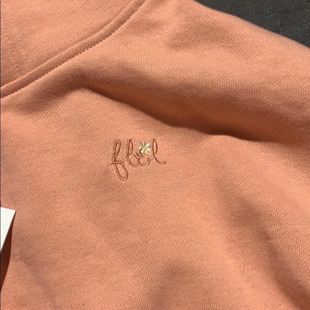 For love and lemons Josie sweatshirt Cotton cropped pink baby hoodie - Picture 5 of 6
